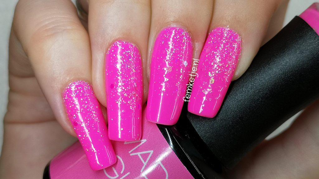 ✨Hot Pink Barbie Girl Glitter Nails🔥(Natural Nails With Madam Glam  Gelpolish)💅 – 