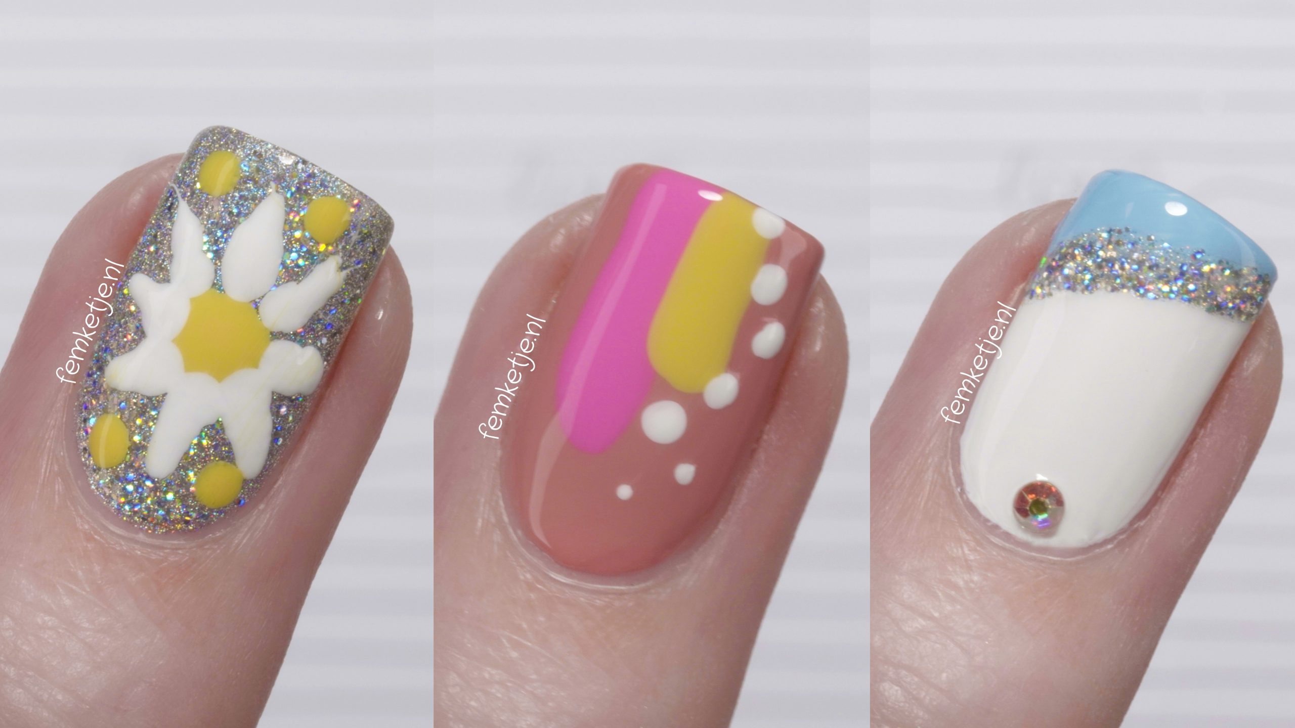 45 Pretty Short Nails For Spring & Summer : Checkered, Flower & Happy Sun