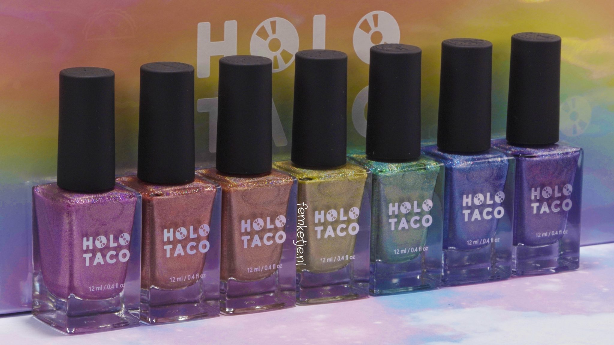 Holo Taco Pastel Rainbow Collection 🌈💅🏻 femketje.nl